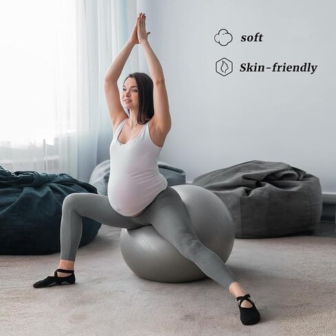 Pengxiaomei 4 Pairs Black Yoga Socks for Women, Non Slip Grip Socks Pilates Sock with Toes for Ballet Yoga Pilates Women's Fitness Gift in Kuwait