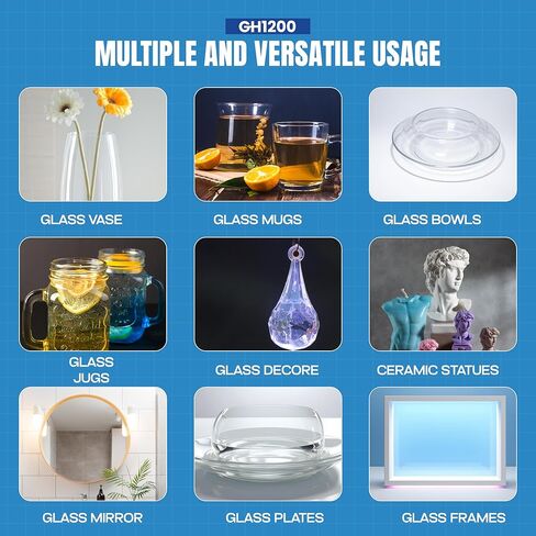 GH1200 (2-in-1) Super Glue for Glass, Controlled Application with Fine Brush & Nozzle, Fast Setting Formula, Stain & Spot Free Glass Glue Clear Repair Heavy Duty, Waterproof and Heat Tolerant in Kuwait