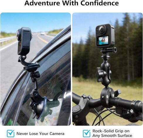 مجموعة ملحقات 60 في 1 متوافقة مع كاميرا GoPro Max 2 مع حافظة مقاومة للماء بطول 70 مترًا، وواقي شاشة من الزجاج المقسى، ومقبض بوبر عائم، وحقيبة حمل كبيرة، تثبت على الصدر/الرأس/المقود (بحد أقصى 2) in Kuwait