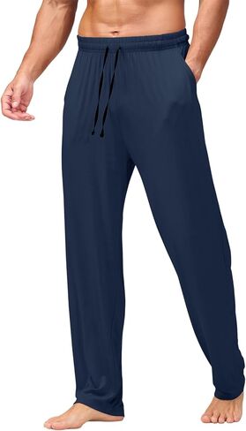 AMY COULEE Mens Pajama Bottoms, Lightweight Sleep Lounge Pants for Men, Soft Comfy Pjs Pants with Pockets in Kuwait