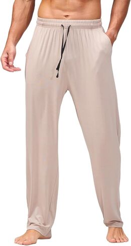 AMY COULEE Mens Pajama Bottoms, Lightweight Sleep Lounge Pants for Men, Soft Comfy Pjs Pants with Pockets in Kuwait