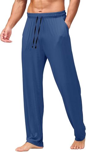 AMY COULEE Mens Pajama Bottoms, Lightweight Sleep Lounge Pants for Men, Soft Comfy Pjs Pants with Pockets in Kuwait