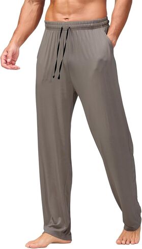 AMY COULEE Mens Pajama Bottoms, Lightweight Sleep Lounge Pants for Men, Soft Comfy Pjs Pants with Pockets in Kuwait