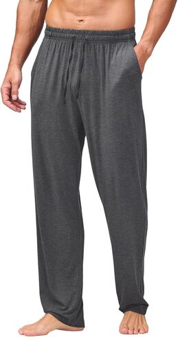 AMY COULEE Mens Pajama Bottoms, Lightweight Sleep Lounge Pants for Men, Soft Comfy Pjs Pants with Pockets in Kuwait