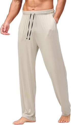 AMY COULEE Mens Pajama Bottoms, Lightweight Sleep Lounge Pants for Men, Soft Comfy Pjs Pants with Pockets in Kuwait