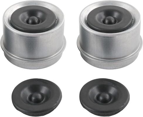 4pcs 1.98" Trailer Axle Dust Cap Cup Grease Cover Hub with Extra 4 Rubber Plugs for Most 2000 to 3500 Pound Axles Dexter Trailer Dexter EZ Lube Trailer Camper RV Boat Trailer Hub Cap 1.98 inch in Saudi Arabia