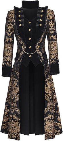 معطف نسائي من عصر النهضة القوطي من العصور الوسطى القراصنة Steampunk سترة سترة معطف خلفي فيكتوري in Kuwait