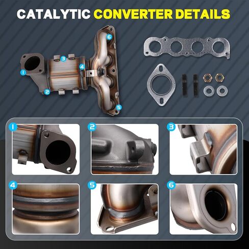 محول حفاز لسيارة Hyundai Elantra 2011-2016 1.8L، متوافق مع Elantra Coupe/GT 2013 SULEV & Kia Forte 2013-2016 1.8L/2.0L، يستبدل 16867 (متوافق مع EPA) in Saudi Arabia
