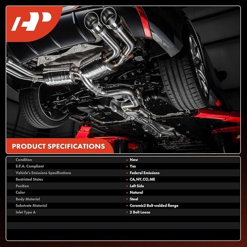 A-Premium Left Catalytic Converter Kit Direct-Fit Compatible with Ford F-150 F150 2015-2020, 3.3L 3.5L, E.P.A. Compliant in Saudi Arabia