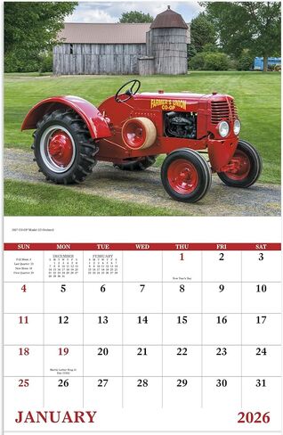 Classic Vintage Tractors 2026 Hanging Wall Calendar - 19" x 11" (Open) 2026 Monthly Appointment Planner and Organizer. See these tractors restored in beautiful pictures just as they were. in Saudi Arabia