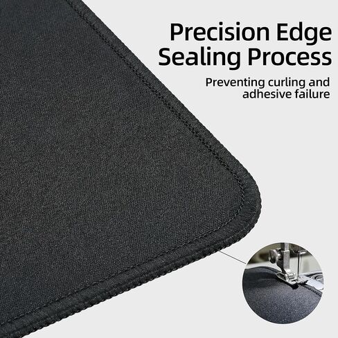 2-Pack Waterproof Mousepad with Easy Clean Surface, Computer Mouse Pad with Anti-fray Stitching, Non-Slip Rubber Base, Mouse Pads for Laptop PC & Office Home Desk (Black) in Saudi Arabia