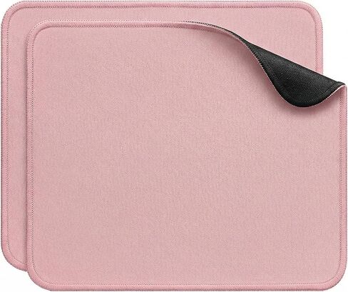 2-Pack Waterproof Mousepad with Easy Clean Surface, Computer Mouse Pad with Anti-fray Stitching, Non-Slip Rubber Base, Mouse Pads for Laptop PC & Office Home Desk (Black) in Saudi Arabia