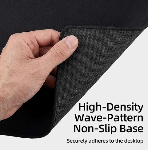 2-Pack Waterproof Mousepad with Easy Clean Surface, Computer Mouse Pad with Anti-fray Stitching, Non-Slip Rubber Base, Mouse Pads for Laptop PC & Office Home Desk (Black) in Saudi Arabia