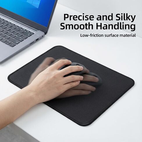 2-Pack Waterproof Mousepad with Easy Clean Surface, Computer Mouse Pad with Anti-fray Stitching, Non-Slip Rubber Base, Mouse Pads for Laptop PC & Office Home Desk (Black) in Saudi Arabia