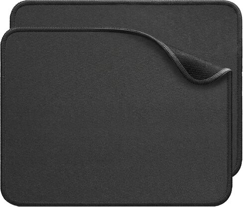 2-Pack Waterproof Mousepad with Easy Clean Surface, Computer Mouse Pad with Anti-fray Stitching, Non-Slip Rubber Base, Mouse Pads for Laptop PC & Office Home Desk (Black) in Saudi Arabia