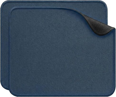2-Pack Waterproof Mousepad with Easy Clean Surface, Computer Mouse Pad with Anti-fray Stitching, Non-Slip Rubber Base, Mouse Pads for Laptop PC & Office Home Desk (Black) in Saudi Arabia