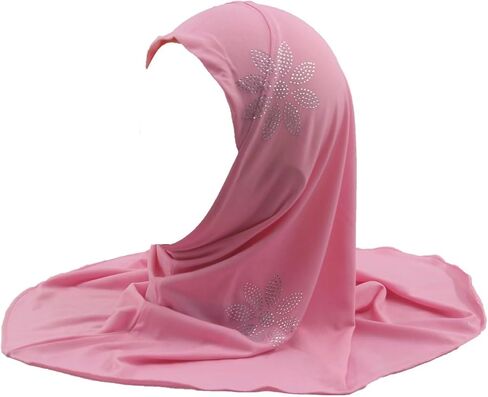 Girls Muslim Hijab Scarf Shawls Islamic Arab Hijabs Headscarves Rhinestone Flowers in Saudi Arabia