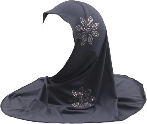Girls Muslim Hijab Scarf Shawls Islamic Arab Hijabs Headscarves Rhinestone Flowers in Saudi Arabia