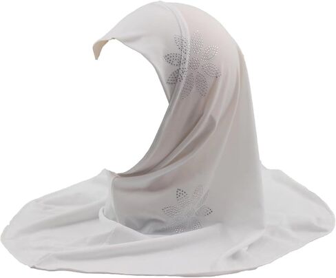 Girls Muslim Hijab Scarf Shawls Islamic Arab Hijabs Headscarves Rhinestone Flowers in Saudi Arabia
