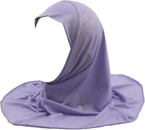 Girls Muslim Hijab Scarf Shawls Islamic Arab Hijabs Headscarves Rhinestone Flowers in Saudi Arabia