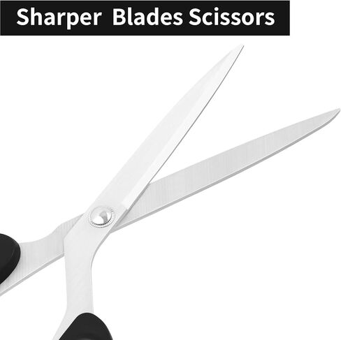 10-Inch All-Purpose Fabric Scissors with Sharp Stainless Steel Blades and Soft-Grip Handles, Includes Dressmaking Sewing Scissor, Craft and Thread Trimming Scissors,3-Piece Set, Black in Saudi Arabia
