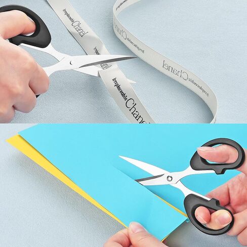 10-Inch All-Purpose Fabric Scissors with Sharp Stainless Steel Blades and Soft-Grip Handles, Includes Dressmaking Sewing Scissor, Craft and Thread Trimming Scissors,3-Piece Set, Black in Saudi Arabia