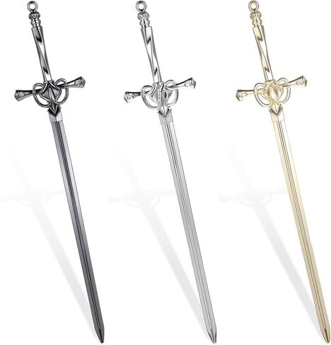 3 Pack Letter Openers, Sword Letter Opener with Ergonomic Handle Stainless Steel Mail Opener Tool Fancy Decorative Envelope Openers for Home and Office Mail Supplies (Black Gold Silver) in Saudi Arabia