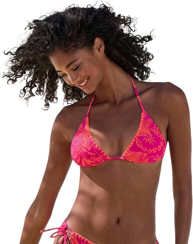LASCANA Women's Tropical Triangle Bikini Swimsuit Top Bra Sizing Orange Pink 32A/B in Saudi Arabia