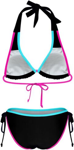 Women's Sexy Halter Bikini Set Triangle Top String Swimwear Colorblock Two Piece Swimsuits Cheeky Bathing Suit in Saudi Arabia