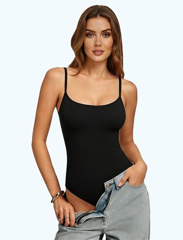 Women Bodysuits Spaghetti Strap Square Neck Thong Summer Body Suit Backless Cami Leotard Sleeveless Tank Top in Saudi Arabia