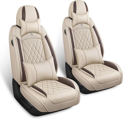 أغطية مقاعد السيارة مناسبة لسيارة Ford F150 2015-2026 مع جلد مقاوم للماء، غطاء وسادة مقعد السيارة المتين المضاد للانزلاق، أغطية مقاعد الشاحنات المتوافقة مع الوسائد الهوائية (5 مقاعد، أسود ورمادي، فاخر) in Saudi Arabia