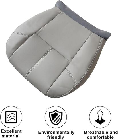 FZJDSD 5PCS Gray Driver & Passenger Bottom & Top Lean Back Leather Seat Covers and Driver Foam Cushion Compatible with Chevy Silverado Tahoe Avalanche Suburban GMC Sierra Yukon 2007-2014 in Saudi Arabia