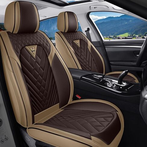 Car Seat Covers for Honda Civic 1998-2026,Breathable Nappa Leather Car Seat Protector,Full Seat Cover with Pillow Automotive Seat Cushion with Airbag Compatible(5 Seats,Black-Red) in Saudi Arabia
