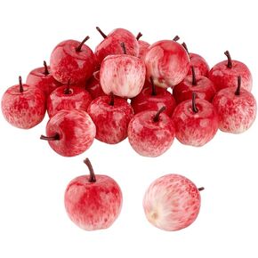 PH PandaHall 20pcs Mini Red Apples 1.4x1.7 Inch Artificial Apple Decorative Plastic Fruits Realistic Small Apple Dector Faux Apples for Kitchen Centerpiece Photography Props in Saudi Arabia