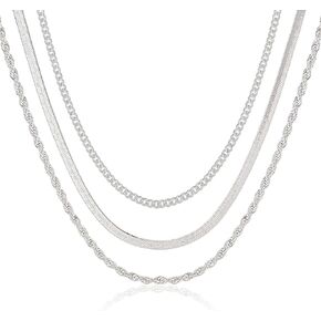 قلادة متعددة الطبقات للنساء، قلادة متعرجة مطلية بالذهب/الفضة عيار 14 قيراط، قلادة متعددة الطبقات على شكل ثعبان ومشبك ورق كوبا فيجارو، مجموعة إكسسوارات سلسلة صندوقية غير قابلة للتشوه، هدية للنساء in Kuwait