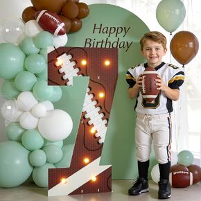 Football Birthday Party Decorations Marquee Numbers 3 Feet Tall Large Light up First 1st Sports Party Decor First Year Down Birthday Decorations for Boys Pre Cut Number 1 in Kuwait
