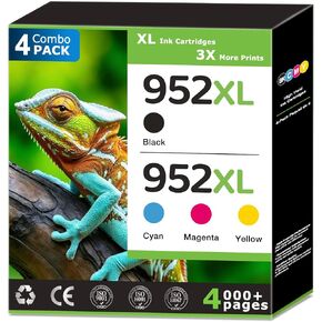 952XL Ink Cartridges Compatible for HP 952 Ink Combo Pack Work with HP Printer Ink 952 Black and 952 Color Ink for OfficeJet Pro 7740 8710 8715 8720 8702 8715 8725 8730 8732M 8736 8743 Printer(4 Pack) in Kuwait