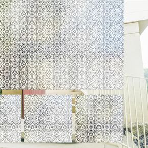 بلاط فيلم الخصوصية للنافذة المربعة بدون خياطة من funlife، حماية من الأشعة فوق البنفسجية، أغطية لاصقة زجاجية غير شفافة قابلة للإزالة على الوجهين للمكتب المنزلي، 11.02 بوصة × 11.02 بوصة، 12 قطعة ماندالا بيضاء صغيرة in Kuwait