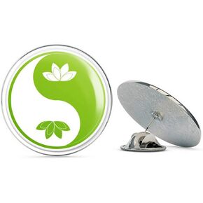 Yin Yang Lotus Yoga Round Metal 0.75" Lapel Pin Hat Shirt Pin Tie Tack Pinback in Kuwait