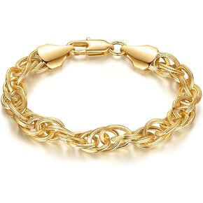 سوار 14K أساور الذهب للنساء الرجال الملتوية حبل سلسلة سوار للنساء تكويم أساور هدايا للرجال النساء 6.5، 7، 7.5، 8، 8.5in in Kuwait