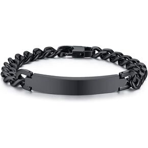 Women's Men's Silver Pink Gold Stainless Steel Plate Bracelet Chain Simple Curb Bracelet Fashion Birthday Present Women's Accessories in Kuwait