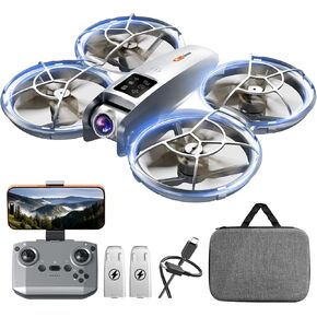 طائرة بدون طيار Wheat Run مع كاميرا - RC Quadcopter للأطفال والكبار المبتدئين، مع مفتاح واحد للإقلاع/الهبوط، تثبيت الارتفاع، وضع بدون رأس، طيران ثلاثي الأبعاد ومسار in Kuwait