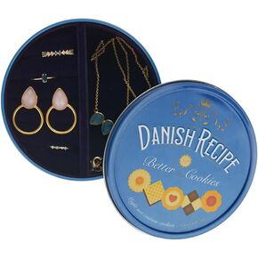 Balvi Danish Coockies Jewellery Box Colour Blue Simulates a Box of Biscuits Tin/Velvet in Kuwait
