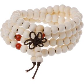 Natural Sandalwood 8mm Beads Bracelets 108 Wood Beads Buddha Prayer Jewelry in Saudi Arabia