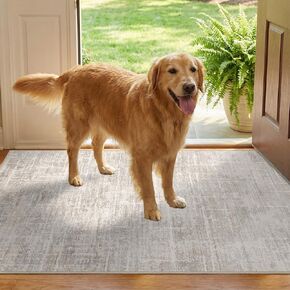 2x10 Washable Hallway Runner Rug - Modern Abstract Neutral Long Carpet with Non-Slip Backing Low-Pile Stain-Resistant Thin Runners for Kitchen Bathroom Bedroom Entryway (2x10, Beige) in Saudi Arabia