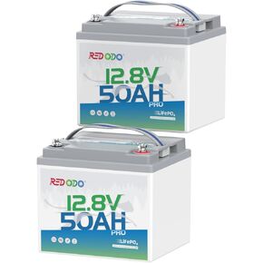 بطارية ليثيوم Redodo 24V 100Ah، 2560Wh بطارية LiFePO4 ذات دورة عميقة مع 100A BMS، IP65 مقاومة للماء، لمحرك التصيد 24 فولت، أنظمة الطاقة البحرية، RV، الطاقة الشمسية، الطاقة المنزلية in Kuwait