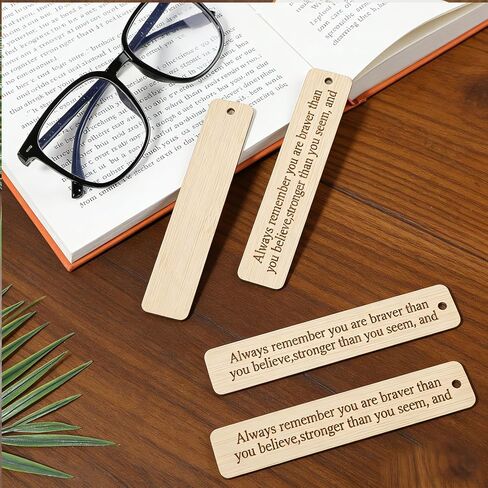 20 Pack Blank Bamboo Bookmark, 4.7 Inch Unfinished Craft Tags Engraving Bamboo Blanks Bookmarks Rectangle Wood Hanging Tags for DIY Gifts Book Marking Crafts Decors in Saudi Arabia