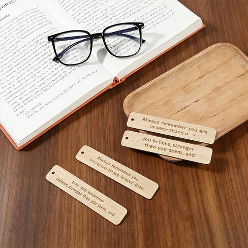 20 Pack Blank Bamboo Bookmark, 4.7 Inch Unfinished Craft Tags Engraving Bamboo Blanks Bookmarks Rectangle Wood Hanging Tags for DIY Gifts Book Marking Crafts Decors in Saudi Arabia