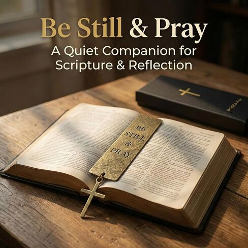 إشارة مرجعية للكتاب المقدس المسيحي - إشارة مرجعية للصلاة من معدن النحاس الصلب مع صليب - هدية الكتاب المقدس "كن ثابتًا وصلي" للنساء والرجال - دراسة الكتاب المقدس والقراءة التعبدية in Kuwait