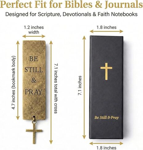 إشارة مرجعية للكتاب المقدس المسيحي - إشارة مرجعية للصلاة من معدن النحاس الصلب مع صليب - هدية الكتاب المقدس "كن ثابتًا وصلي" للنساء والرجال - دراسة الكتاب المقدس والقراءة التعبدية in Kuwait